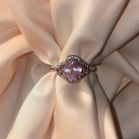 Kunzite and Tourmaline Ring in 925 Silver - Picture 5 of 6